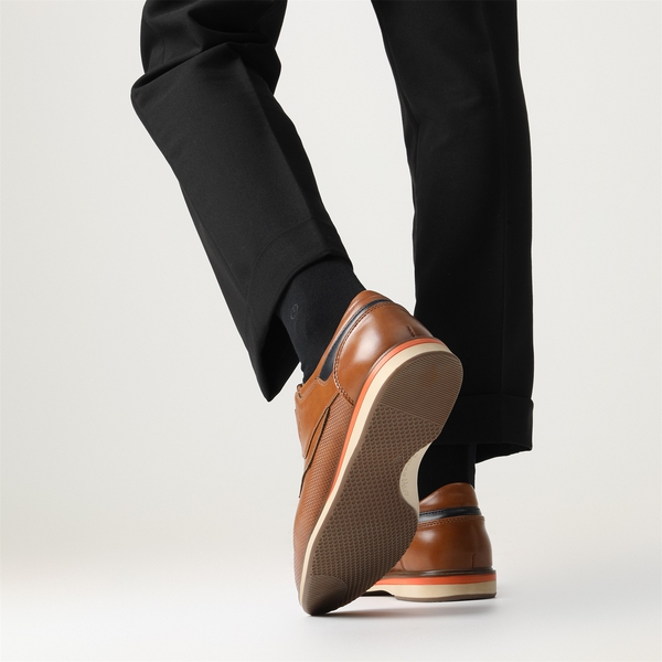 Men's Plain-Toe Business Casual Sneakers - TAN - 8
